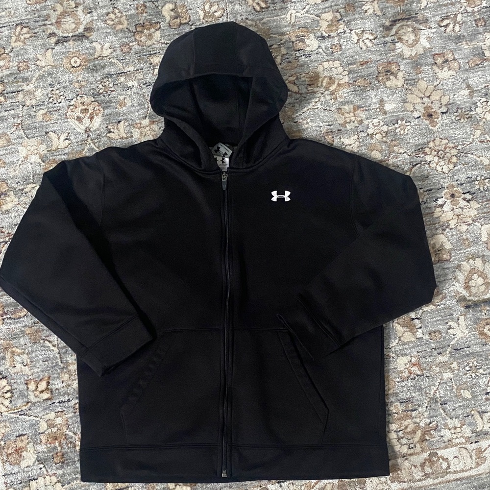 Youth Boys Under Armour Black Zip-Up Hoodie Sz YXL